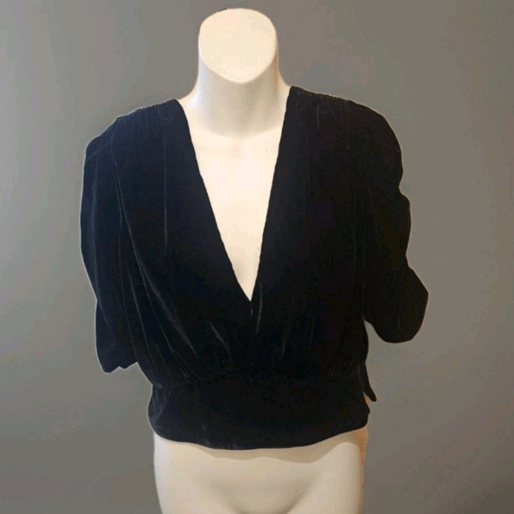Peter Som Black Velvet Blouse